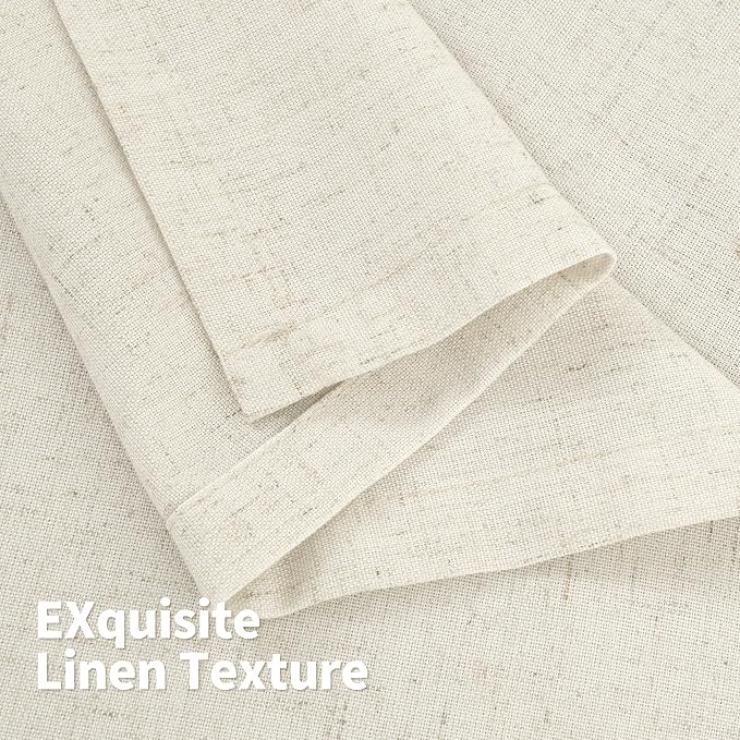 YoungsTex 72 Inch Length Natural Linen Curtains - Image 8