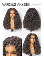LUVME HAIR 7x6 HD Lace All-Day Comfort Burmese Messy Curly Wig PartingMax Lace Wigs Lace Front Wigs Human Hair Pre Cut Plucked Lace Frontal Glueless 26 Inches Natural Black Color