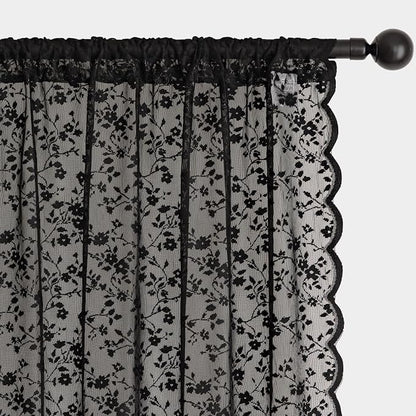 Anmao Vintage Lace Sheer Curtains 54 Inches Long - Image 5