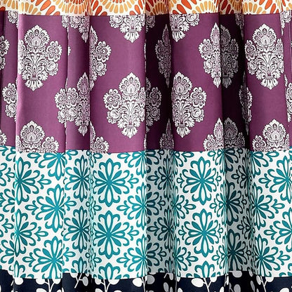 Lush Decor Bohemian Stripe Window Curtain Panels, Pair 52" W x 95" L Fuchsia & - Image 3