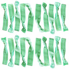 Kenz Laurenz Hair Ties Ponytail Holder Set No Crease Ribbon Bands - 20 Count - Turquoise