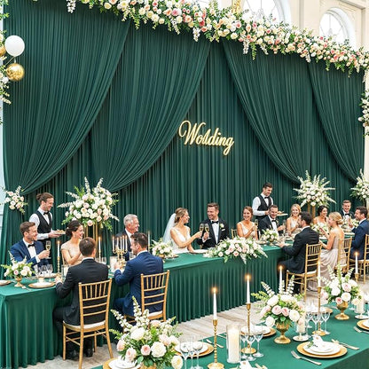 10 Panels Hunter Green Backdrop Curtains - Image 4