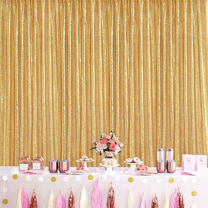 Gold Sequin Backdrop Curtain Drapes - Image 7