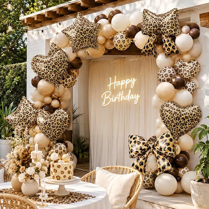 9Pcs Leopard Print Balloons/Wild One Birthday Party Decor - Image 7