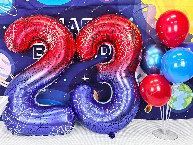 40 IN Red Blue Gradient Number 2 Balloon Large Digital 2 Foil Balloon | - Image 5