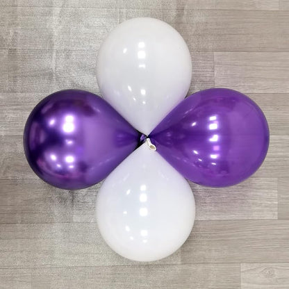100Pcs Purple and White Column Tower Balloons - Image 3