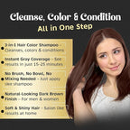 Herbishh Hair Color Shampoo for Gray Hair – Natural Hair Dye Shampoo – Colors Hair in Minutes – Lasts Up To 3-4 Weeks – 500 Ml – 3-In-1 Hair Color – Ammonia-Free | Herbishh (Chestnut Brown)