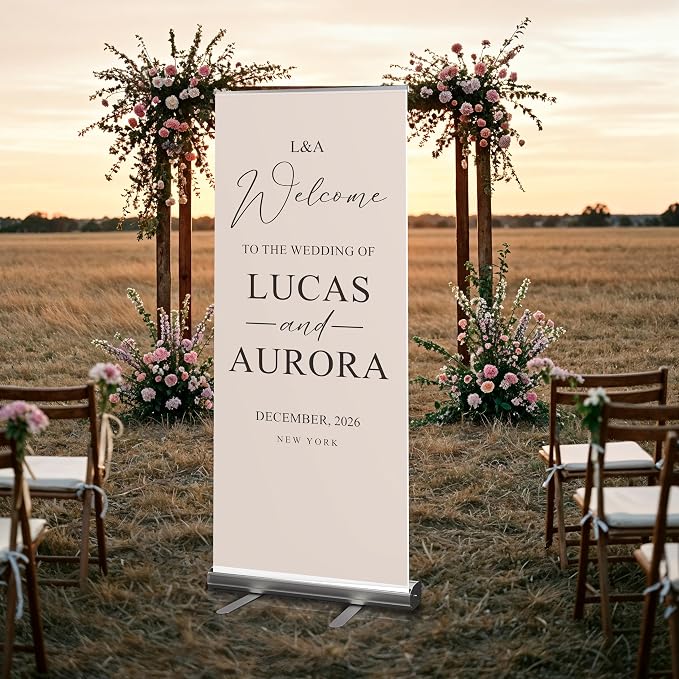 Custom Banner for Weddings READY IN 24HRS Choose your Design Retractable Banner - Image 9