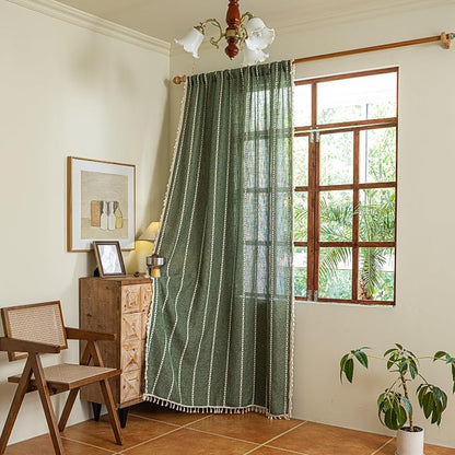 Sutuo Home Olive Green Boho Curtains - Image 8