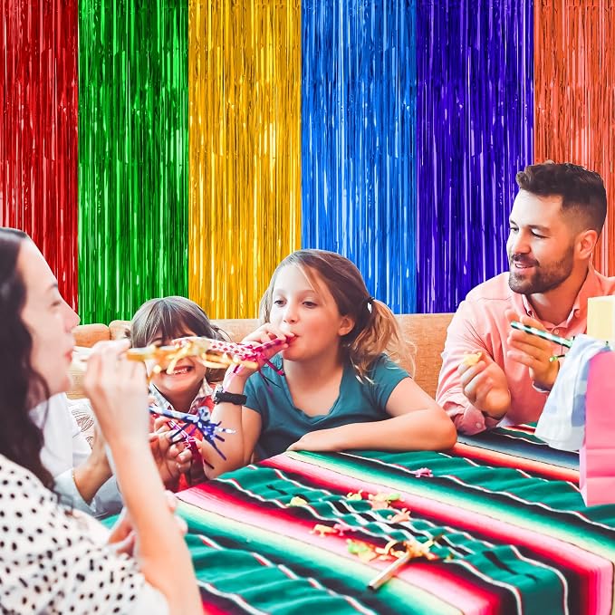 ZATAYE 2 Pack Mexican Color Fiesta Foil Curtain Streamer Decorations | Mexican - Image 6