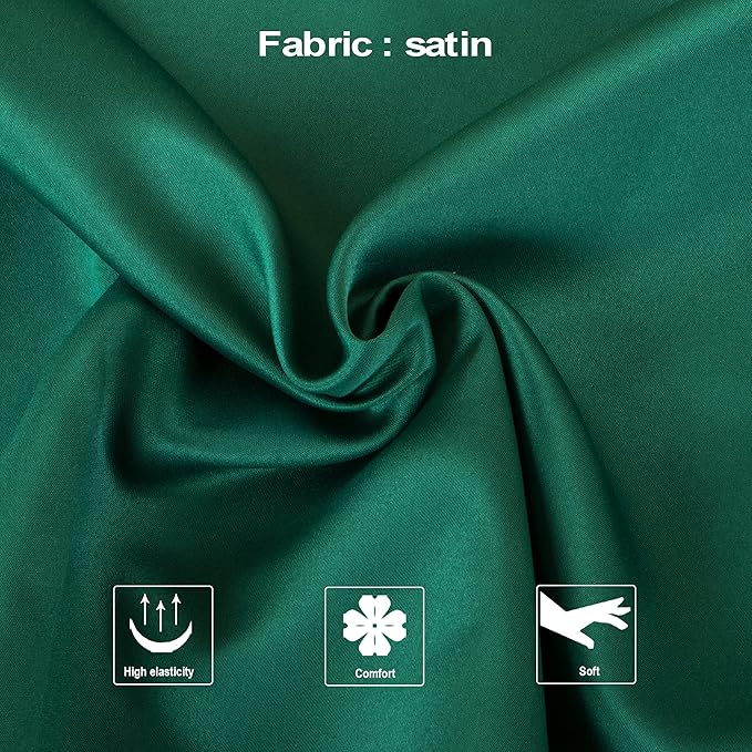 NTBAY Zippered Satin Pillow Cases for Hair and Skin, Luxury King Hidden Zipper Pillowcases Set of 2, 20x36 Inches, Dark Green