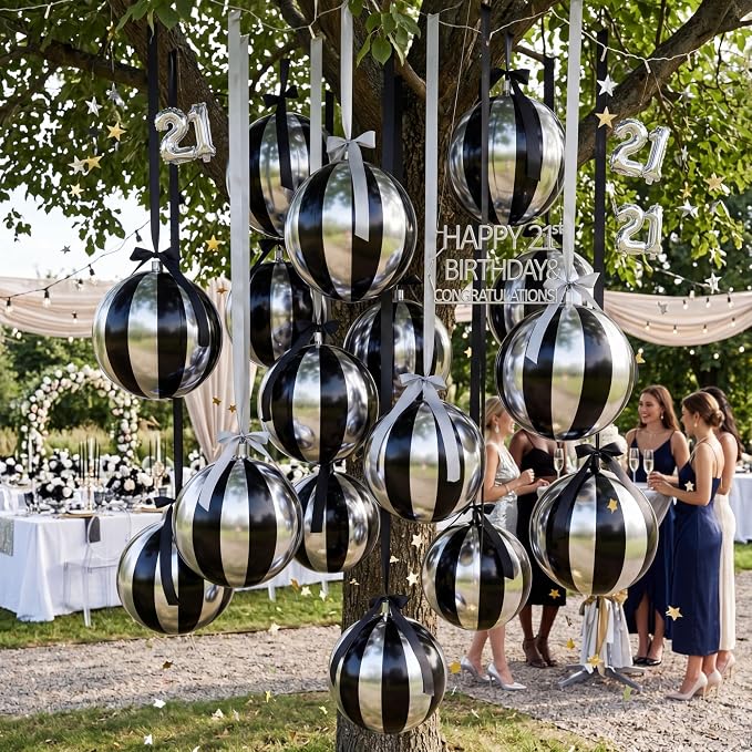 Jenaai 30 Set Round Foil Balloons Bulk 22 Inch 4d Metallic Giant Balloons Set - Image 4