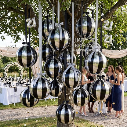 Jenaai 30 Set Round Foil Balloons Bulk 22 Inch 4d Metallic Giant Balloons Set - Image 4