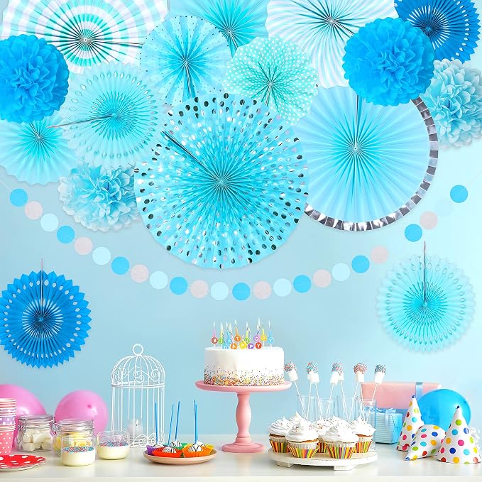 35PCS Party Decorations Paper Fan Hanging Set - Image 2