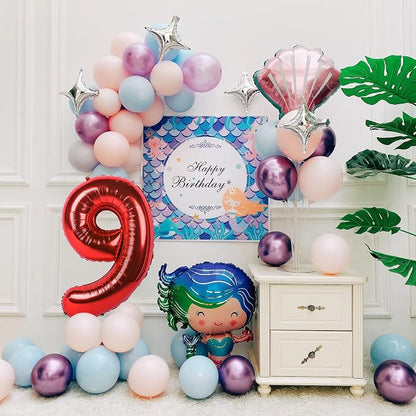 40 inch Number Balloon 0-9 Red Large Number 9 Balloons, Digital Balloons - Image 2