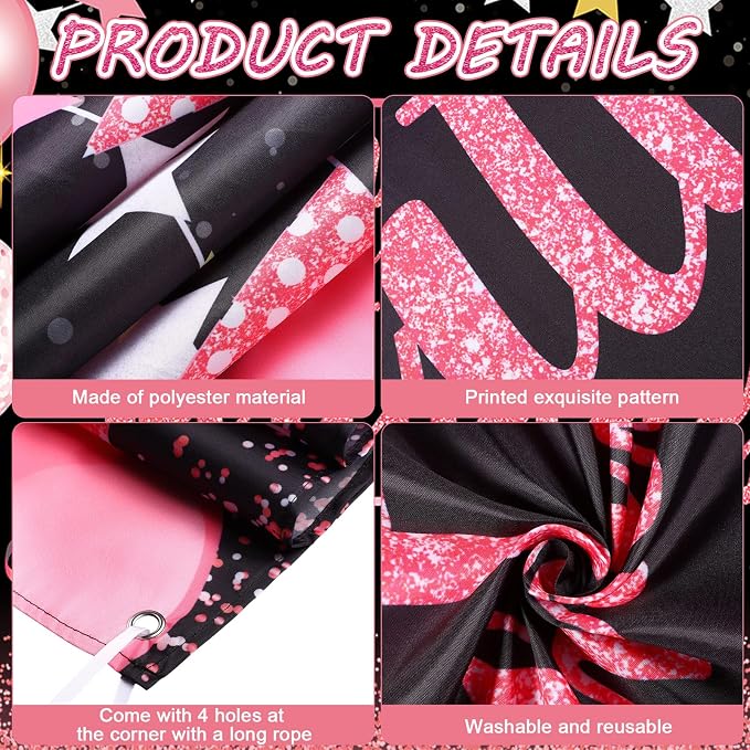 Tatuo Happy Birthday Decorations Backdrop Banner - Image 3