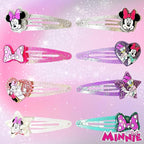 Disney Minnie Kids Hair Clips for Girls Snap Clips 8 Pack Multi Color Ages 3+