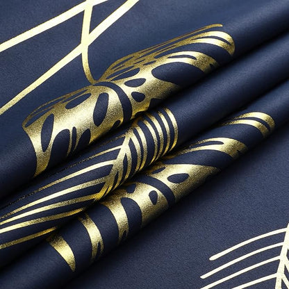 Elegant Palm Tree Leaf and Wheat Pattern Blackout Curtains Foil Print Light - Image 8