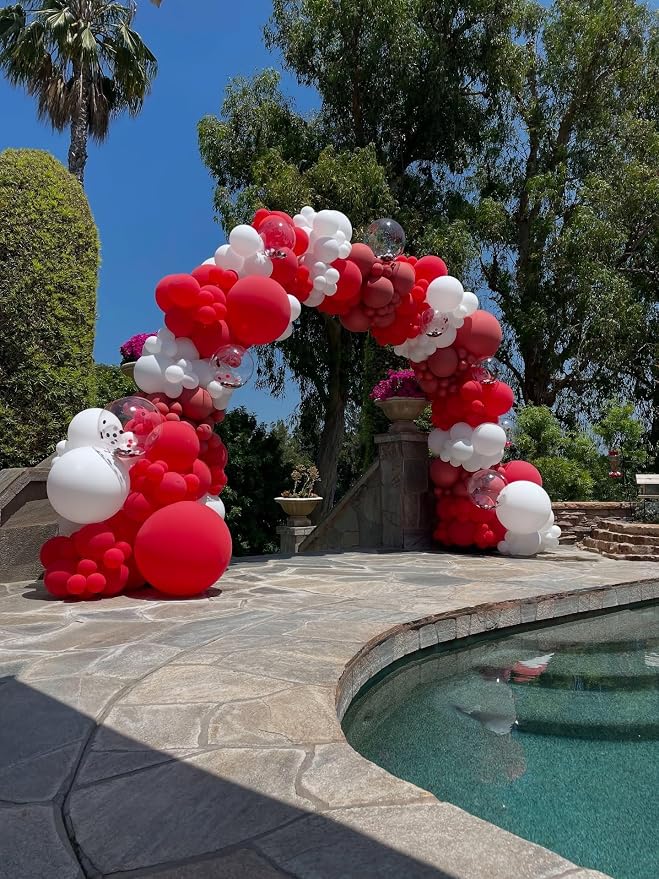 Red White Balloons Arch Kit - Image 6