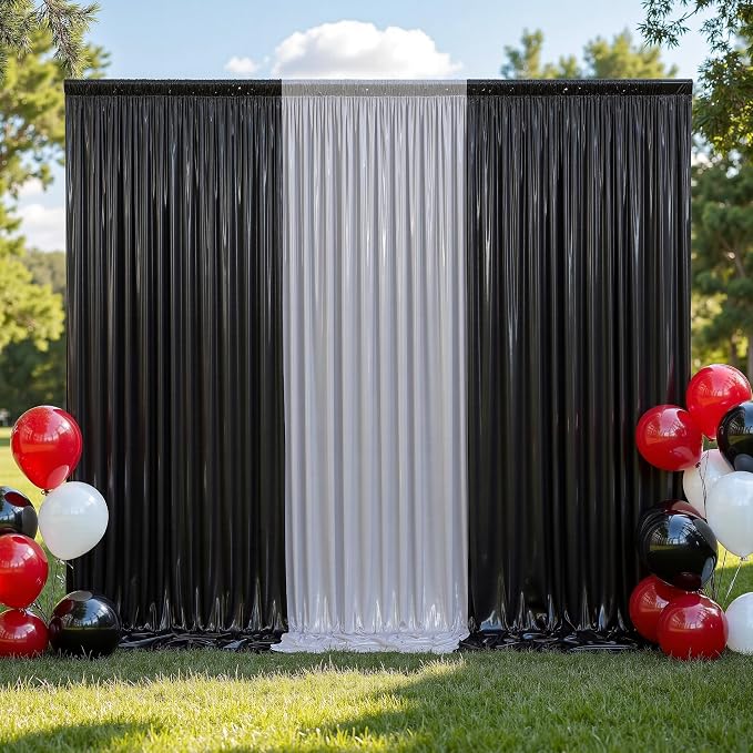 20ftx10ft Shimmer Black Sequin Backdrop Curtain - Image 9