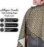 Allegro Combs Cutting Capes Adjustable 46X60 In. One-Size-Fits-All Stainless Steel Snap Buttons