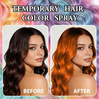 Temporary Hair Color Spray | 150ml Instant Hair Spray for Adults & Kids | Washable & Non-Sticky, Gentle Formula, Orange | Halloween, Cosplay, Costume Party, Festivals