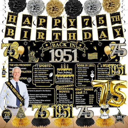 Zirtorei 75th Birthday Decorations by Zirtorei