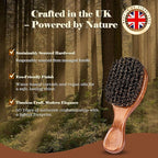 Boar Bristle Hair Brush Since 1965 British Craftsmanship, Handmade Natural Wooden Mini Hairbrush/Beard Brush, Pure Soft Bristles Gentle Detangling Women Men Kids Thin Fine Hair, Smooth & Shine