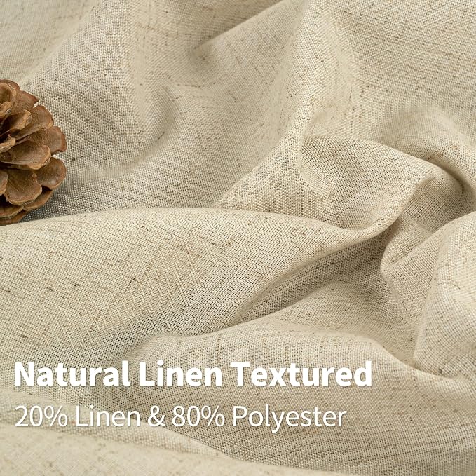 YoungsTex Burlap Linen Curtains 45 Inch Length - Image 3
