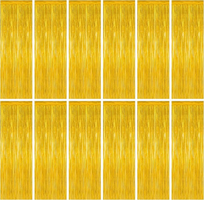 12 Pack 2026 Graduation Decorations, 3.28 FT x 7.05 FT Gold Backdrop Curtains by ZATAYE