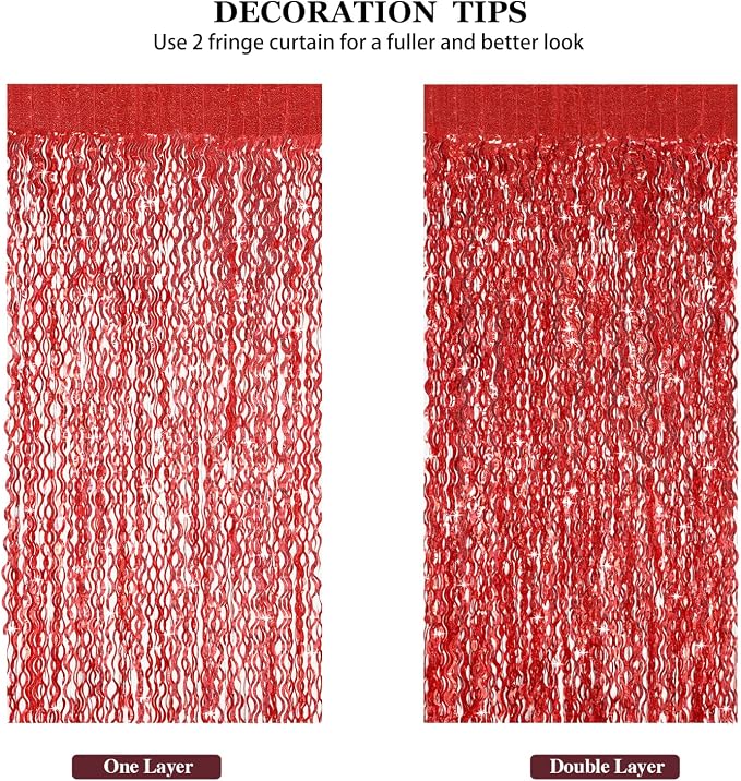 3 Pack Red Backdrop Curtain - Image 5