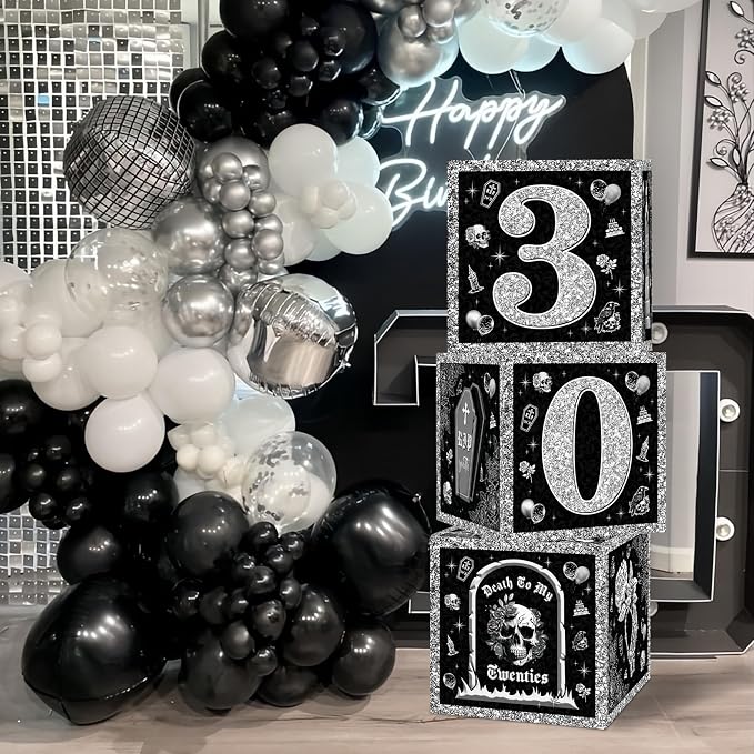 Death to My 20s 30th Birthday Balloon Boxes, Paper and Plastic, Includes 3 Pcs - Image 4