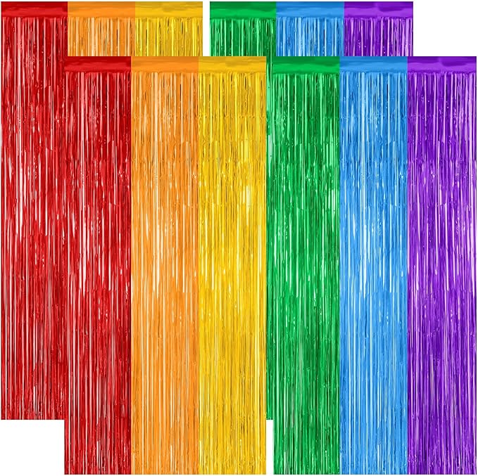 ZATAYE 4 Pack Rainbow Kindergarten Foil Curtain Streamer Decorations | Rainbow by ZATAYE