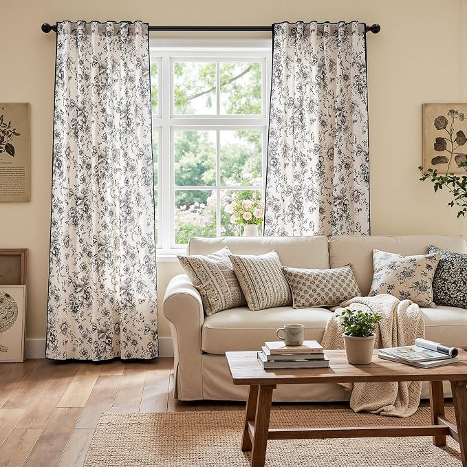 jinchan Floral Linen Curtains - Image 3