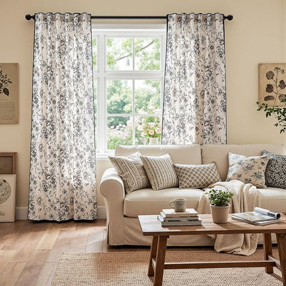 jinchan Floral Linen Curtains - Image 3