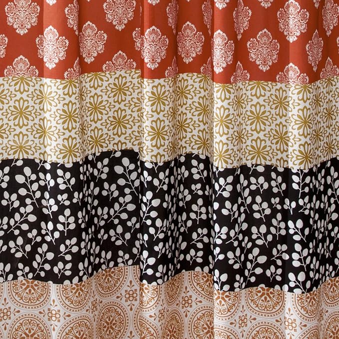 Lush Decor Bohemian Stripe Curtains, Turquoise/Orange - Image 3