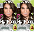 Garnier Hair Color Nutrisse Ultra Coverage Nourishing Creme, 500 Deep Medium Natural Brown (Glazed Walnut) Permanent Hair Dye, 1 Count (Packaging May Vary) (Pack of 2)