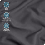 Bare Home Microfiber Body Pillow Cover - Ultra Soft - Cooling Pillowcase - Double Brushed - Pillowcase with Zipper Closure - Easy Care (20''x54'' Body Pillow Cover, Forged Iron Grey)