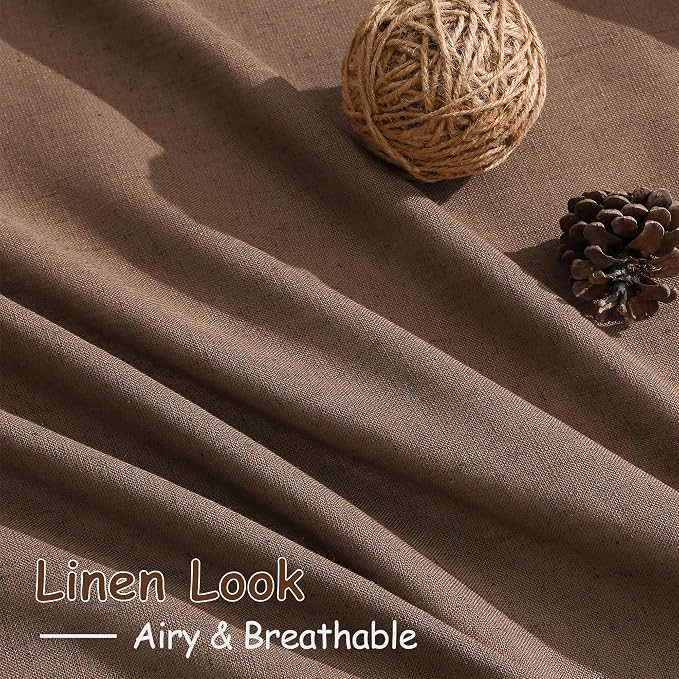 Caramel Brown Linen Curtains 84 Inches Long - Image 5