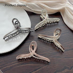 Large Metal Acetate Hair Claw Clips with Rhinestones, Gold Metal Hair Claw for Thick Hair, Strong Hold Non Slip Gold Hair Clips & Acetate Rhinestone for Women（Mermaid Amber）