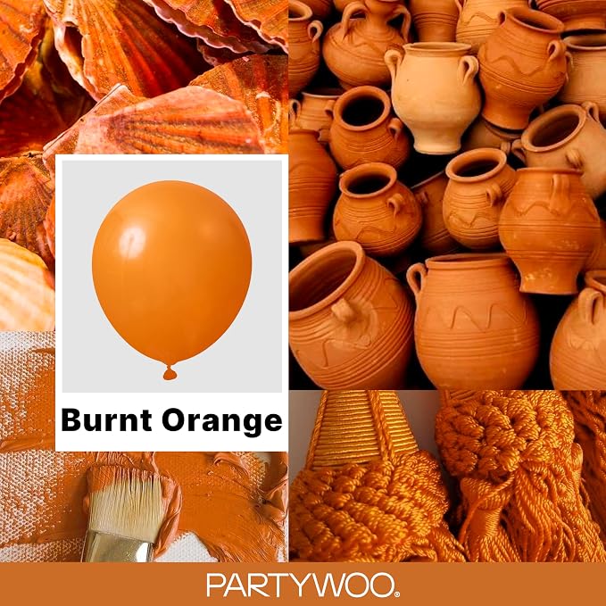PartyWoo Burnt Orange Balloons 100pcs Terracotta Fall Color 36 Inch | 36 18 12 - Image 2