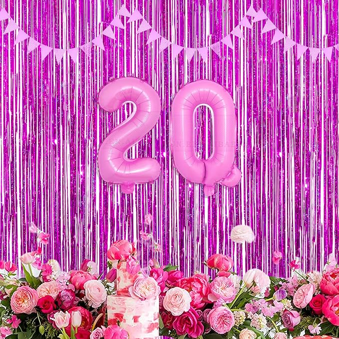 Magenta Tinsel Curtain Party Backdrop - Image 8