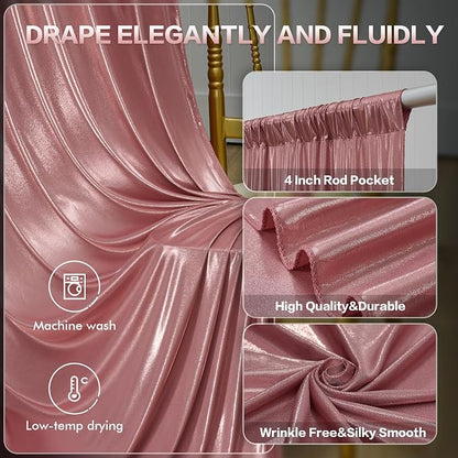 gogoparti 20x10FT Rose Gold Sequin Backdrop Curtain - Image 3