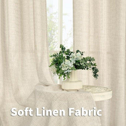 YoungsTex 78 Inch Length Linen Curtains Light Filtering - Image 7