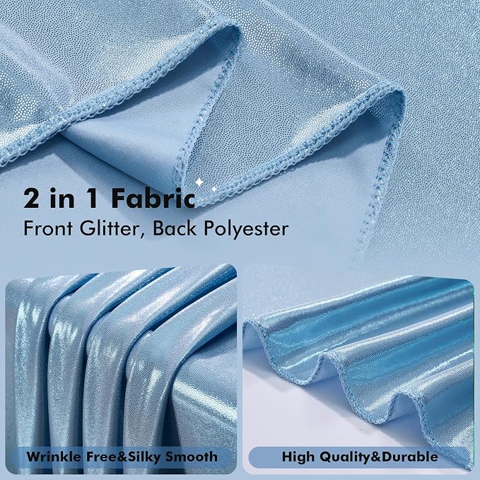 20ftx10ft Dusty Blue Sequin Backdrop Curtain - Image 8