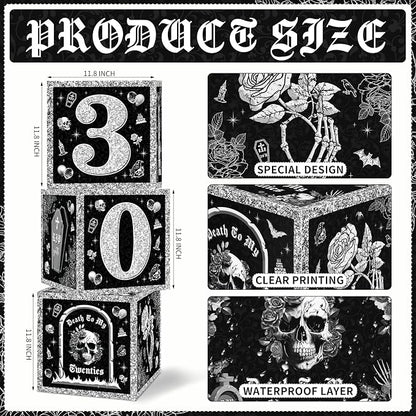 Death to My 20s 30th Birthday Balloon Boxes, Paper and Plastic, Includes 3 Pcs - Image 2