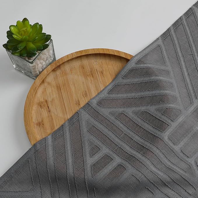 Simplebrand Semi Sheer Charcoal Grey Curtains 90 Inches Long 2 Panels, Light - Image 7