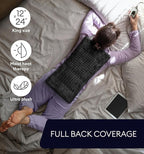 GENIANI XL Electric Heating Pad for Back Pain & Cramps Relief, Electric Throw, Birthday Christmas Gifts for Women, Men Auto Shut Off, Machine Washable, Heat Pad for Neck & Shoulder (12'‘×24" Black)