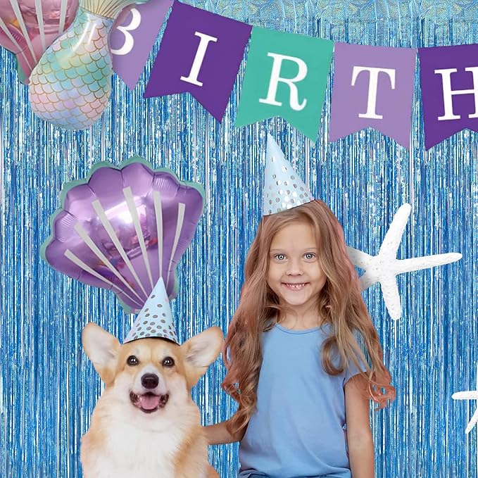 BRAVESHINE Light Blue Streamers Party Backdrop - Image 6