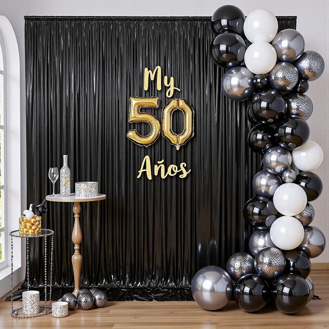 Outpain Thick 20 ft x 10 ft Black Sequin Backdrop Curtain - Image 3